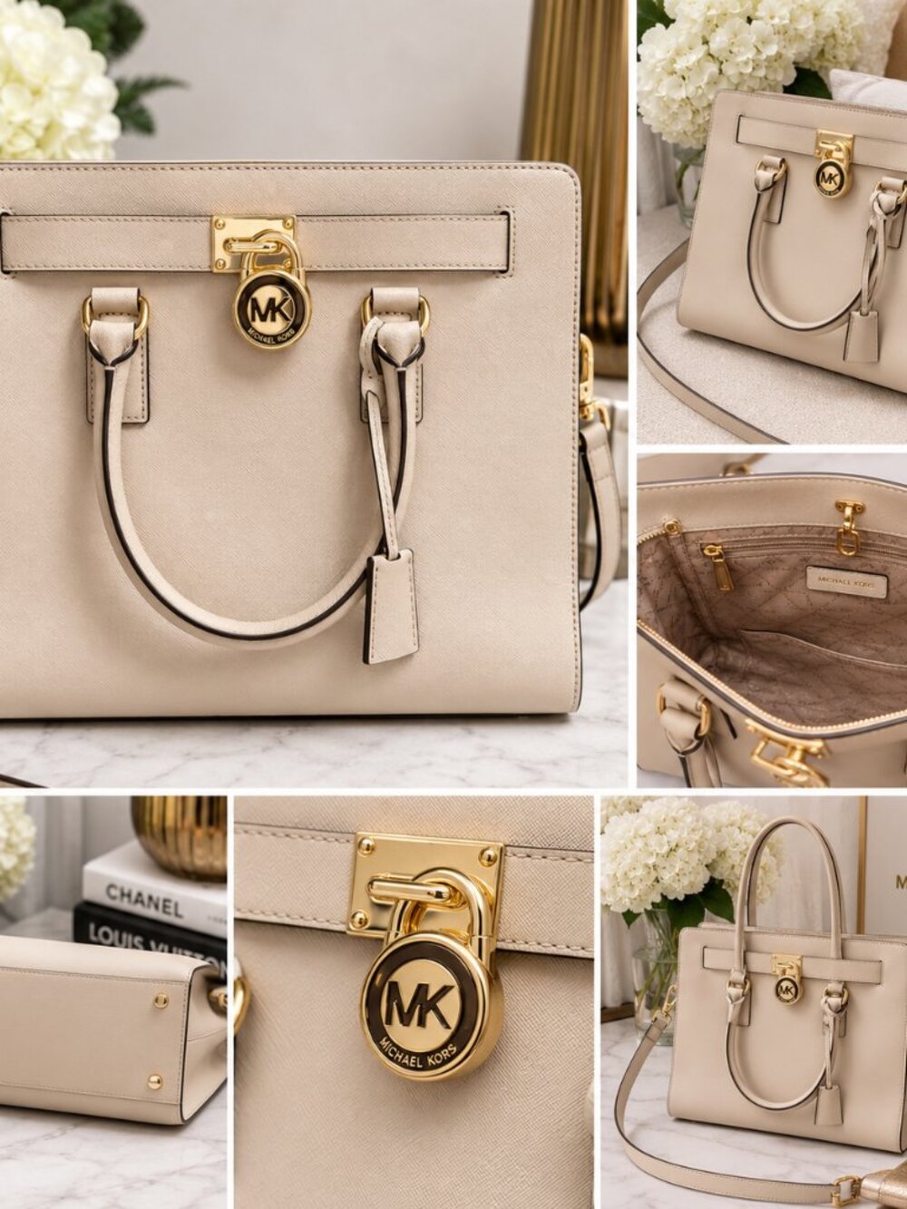 Michael Kors Cream Satchel Bag
